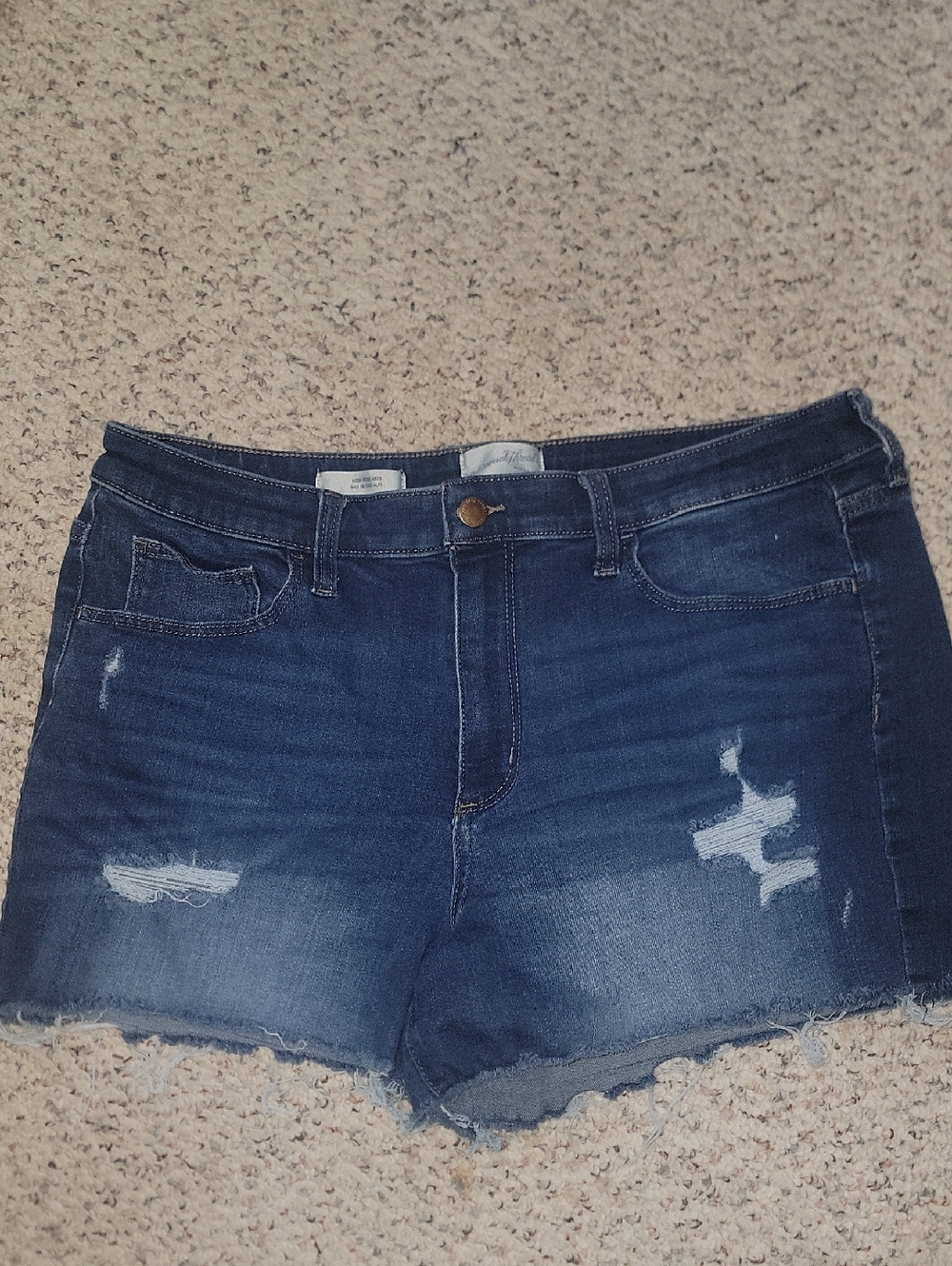 Universal Thread Dark Indigo Distressed Jean Shorts